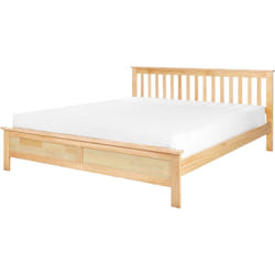 Lit Double Scandinave en Bois de Pin 180 x 200 cm Bois Clair Mayenne