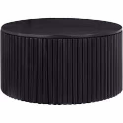 Table à café ronde avec rangement. Organisez l'espace de votre salon et ajoutez-y une pièce d'accent élégante avec cette tabl ...