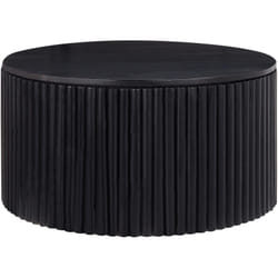 Table Moderne Ronde avec Rangement en Bois de Manguier Noir Naturel Kirkwood