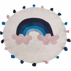 Tapis tissé à la main avec pompons décoratifs. Améliorez l'ambiance de la chambre de votre enfant avec ce charmant tapis à th ...