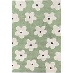 Beliani - Tapis Enfant avec Motif Floral Décoratif 140 x 200 cm en Coton Vert Mokhva