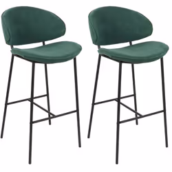 Ensemble de 2 chaises de bar sans accoudoirs. Ces chaises de bar modernes présentent un design épuré et minimaliste, avec une ...