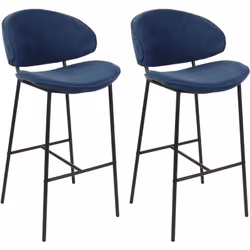 Ensemble de 2 chaises de bar sans accoudoirs. Ces chaises de bar modernes présentent un design épuré et minimaliste, avec une ...