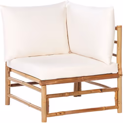 Siège extérieur pour canapé modulable. Créez votre parfaite oasis extérieure avec cette section d'angle en bambou pour les en ...