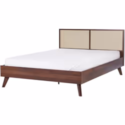 Lit moderne avec tête de lit en rotin. Offrez-vous un environnement de sommeil unique, non seulement confortable, mais aussi ...