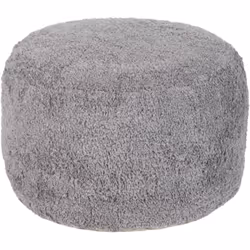 Pouf repose-pieds rond fait main. Décorez votre espace de vie ou la chambre de vos enfants avec ce pouf en tissu ébouriffé. F ...