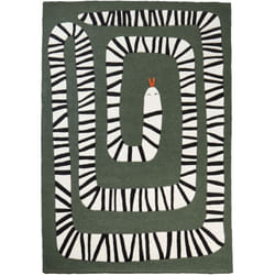 Beliani - Tapis de Sol en Laine Forme Rectangulaire 160 x 230 cm Motif Serpent Vert Okapi