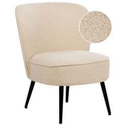 Beliani - Fauteuil Moderne en Tissu Sans Accoudoirs Pour Salon Chambre Bouclé Beige Clair Voss