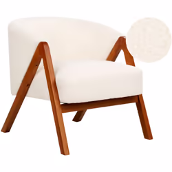 Fauteuil moderne avec pieds en bois. Donnez une nouvelle dimension à votre espace de vie avec ce fauteuil d'appoint moderne,  ...