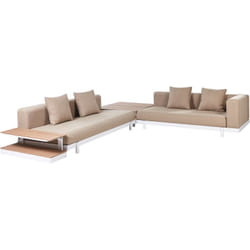 Beliani - Ensemble de Jardin Moderne en Tissu avec Tables Basses et Canapé 5 Places Beige Missanello