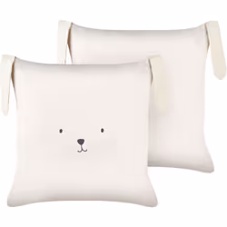 Coussins avec motif lapin. Ajoutez une touche de charme à votre intérieur avec ce lot de deux coussins carrés en coton beige ...
