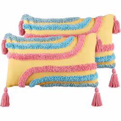 Ensemble de 2 coussins décoratifs. Transformez l'espace de votre enfant avec ce charmant ensemble de deux coussins rectangula ...