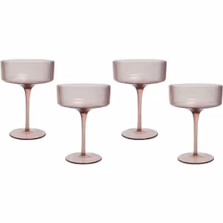 Verres à champagne premium striés et soufflés à la main. Ce set d'élégantes soucoupes à champagne confère une touche luxueuse ...