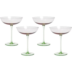 Beliani - Set de 4 Verres à Martini Soufflés à la Main 200 ml Rose et Vert Transparent Diopside