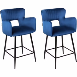 Ensemble de 2 chaises rembourrées avec accoudoirs. Ces chaises de bar au design moderne présentent une silhouette d'inspirati ...