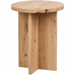 Table de salon ronde avec une base en X. Cette table d'appoint ne manquera pas de faire tourner la tête de tous vos invités.  ...
