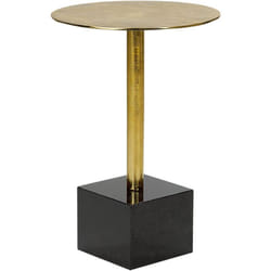 Beliani - Table d'Appoint Ronde Moderne Forme Géométrique Plateau en Métal et Base en Pierre Noir et Doré Colibri
