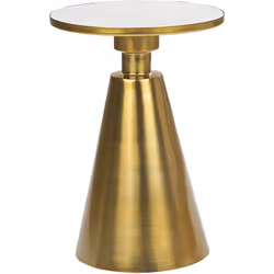 Table d'appoint moderne. Améliorez votre espace avec notre table d'appoint glam moderne. Dotée d'un plateau rond en marbre bl ...