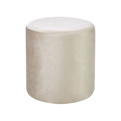 Pouf en velours 47 cm beige LOVETT