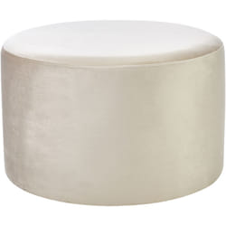 Pouf Repose-Pieds Moderne en Velours Rond Salon Chambre Bureau Beige Millen