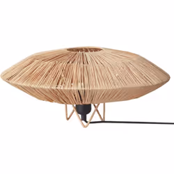 Lampe de chevet de style bohème. Fabriquée à la main à partir de matériaux naturels, cette charmante lampe de table est le co ...