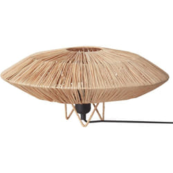 Beliani - Lampe de Table Boho Abat-jour en Paille Naturelle et Base en Métal Mentiri