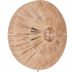 Lampe murale boho. Illuminez votre espace de vie avec cette superbe lampe murale, fabriquée à la main en paille naturelle. Ce ...