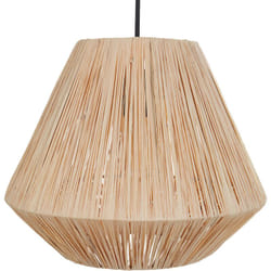 Beliani - Lampe Suspendue Éclairage Boho Abat-jour en Paille Naturelle et Base Métal Noir Damit