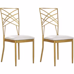 2 chaises de salle à manger en métal. Cet ensemble de deux chaises en métal combine parfaitement les styles rétro et glamour. ...