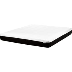 Matelas en Mousse de Gel Ferme avec Housse Amovible Fermeture Éclair 180 x 200 cm en Polyester Blanc et Noir Spongy