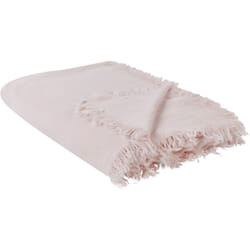 Beliani - Couvre-Lit Plaid en Coton 200 x 220 cm avec Pompons Couverture Rose Halpola