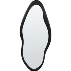 Beliani - Miroir Mural Moderne en Bois 79 x 180 cm Forme Irrégulière avec Crochets Noir Blet