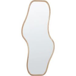 Miroir Mural Moderne en Bois Forme Irrégulière avec Crochets Bois Clair Biollet