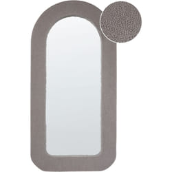 Miroir Mural Moderne à Suspendre 60 x 120 cm Cadre en mdf Forme Rectangulaire Tissu Bouclé Taupe Cervon