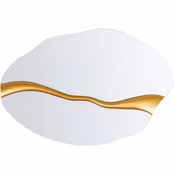 Miroir mural moderne. Entrez dans l'élégance avec ce miroir mural unique. Sa forme ovale irrégulière ajoute une touche d'orig ...
