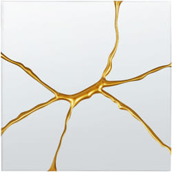 Beliani - Miroir Décoratif Mural Style Moderne 80 x 80 cm Doré Coole