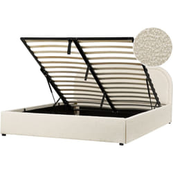 Lit Double avec Rangement Moderne en Boucle 160 x 200 cm Beige Quillien