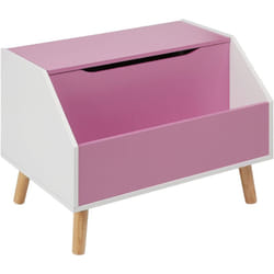 Beliani - Armoire de Rangement avec Pieds en Bois d'Hévéa et Couvercle Etagère pour Enfants en mdf Rose Casper