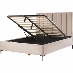 Lit deux places avec rangement sous le sommier. Ce magnifique lit est un embellissement parfait de toute suite parentale. Ses ...