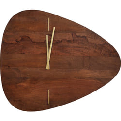 Beliani - Horloge Murale en Bois de Manguier 71 x 61 cm Accents Dorés Bois Foncé Loktak