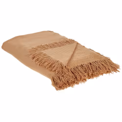 Couverture élégante avec franges. Enveloppez-vous de confort et de style avec ce couvre-lit en coton orné de franges délicate ...