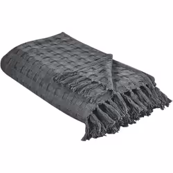 Couverture élégante avec franges. Laissez-vous séduire par le confort moelleux de ce couvre-lit en coton, qui peut servir à l ...