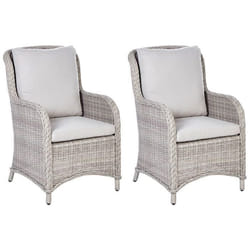 Lot de 2 fauteuils de jardin en rotin beige CASCAIS