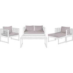 Ensemble de Housses de Coussins pour l'Extérieur de Jardin Fermeture Eclair Gris Bermuda