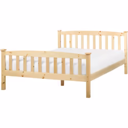 Lit deux places en bois de pin. Design universel, couleur naturelle agréable et fabrication de haute qualité - ce lit double  ...
