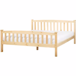 Lit deux places en bois de pin. Design universel, couleur naturelle agréable et fabrication de haute qualité - ce lit double  ...
