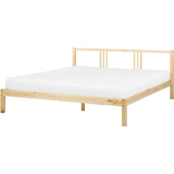 Beliani - Lit Double avec Sommier à Lattes Style Moderne 180 x 200 cm en Bois de Pin Clair Vannes