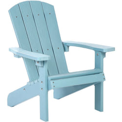 Beliani - Chaise de Jardin pour Enfants en Plastique Effet Bois Pour Terrasse Patio Bleu Clair Adirondack