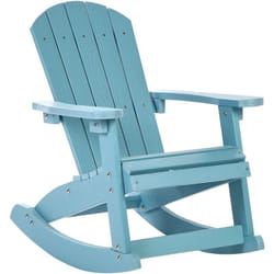 Beliani - Chaise de Jardin à Bascule pour Enfants Plastique Effet Bois Patio Terrasse Bleu Clair Adirondack