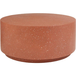 Beliani - Table Basse Moderne MgO Ronde Résistante aux Taches et aux uv Rouge Trezzo